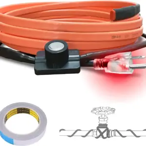 Heat Tape for Water Pipes with Thermostat 6FT, Freeze Protection Self-Regulating Heat Trace Cable for Metal, Plastic Hom