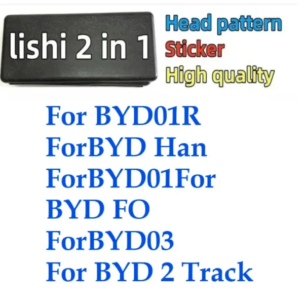 Lock Piking Kit Lishi 2in1 for BYD01/BYD03/BYD01R/BYD FO/BYD Han /BYD 2 Track /Pick for BYD Han Song L Tengshi Key Decoder Car