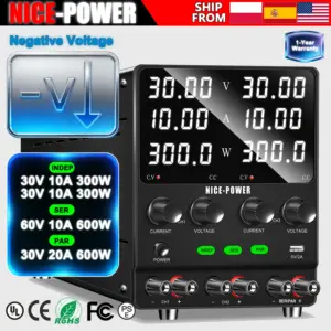 NICE-POWER Multi-channel DC Power Supply Variable 0-240V 0-20A Bench Power Supply, Dual Independent Output, Series and Parallel