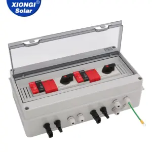 XIONGISOLAR 1000V 2 input 2 out Solar PV Combiner Box DC Surge Lightning Protection IP65 Waterproof Isolating switch Fuse SPD