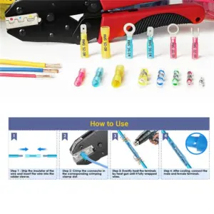 A23PBG 210PCS Heat Shrink Butt Connectors, Marine Grade Electrical Wire Connectors Kit, for Cable,Boat,Wiring