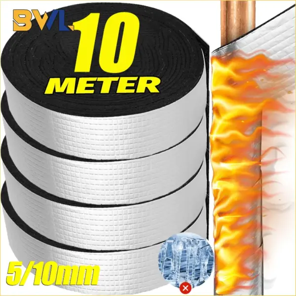 1-5Roll Winter Pipe Insulation Tape Antifreeze Self Adhesive Foam Foil Wrap for Outdoor Indoor Water Pipe Protection Sleeve