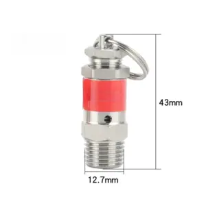 Mini 1/8" 1/4" BSPT Male 0.5-10 Bar 304 Stainless Steel 04 Stainless Sanitary Spring Pressure Relief Safety Valve Air Compressor