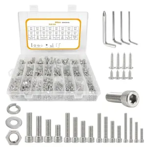 ABLQ 890Pcs M3-M6 Screw Assortment, Socket Head Cap Screws Hex Head Screws Assortment Set Nuts And Bolts Assortment Kit