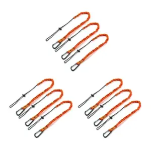 A02M-Tool Lanyard,9 Pcs Safety Lanyard With Carabiner,Shock Absorbing Safety Lanyard Adjustable Safety Lanyard For Work Tools