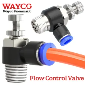 4PCS Pneumatic Flow Regulator Air Manual Speed Controller Throttle Valve Fitting 4mm 6mm 8mm 10mm 12mm M5 1/8 1/4 3/8 1/2 Thread