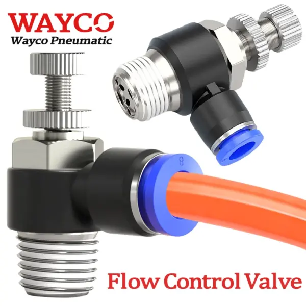 4PCS Pneumatic Flow Regulator Air Manual Speed Controller Throttle Valve Fitting 4mm 6mm 8mm 10mm 12mm M5 1/8 1/4 3/8 1/2 Thread