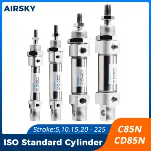 C85N CD85N ISO Standard Pneumatic Cylinder Double Acting Single Rod Air Cylinder Bore 10-25mm Stroke 10-225mm