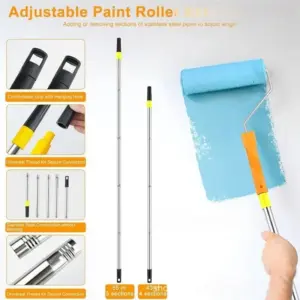 【HOUSEHOLD GOODS】Paint Roller Kit For Painting Walls Ceilings House With Paint Roller Set, Paint Tray Liners& Plastic Sheeting P