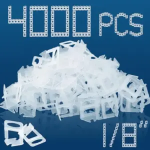 1/8" Tile Leveling Clips 4000 PCS Tile Leveling System Kit Tile Spacers, Prevent Tile lippage, Professional Ceramic Tile and St