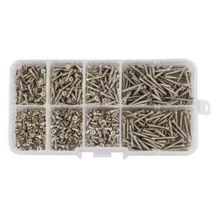 800pcs M2 Stainless Steel Self Tapping Screw Assortment Kit Phillips Cross Wood Thread Screws with Lock Nuts for DIY