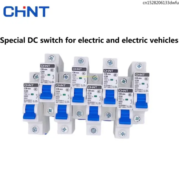 CHINT AC DC Circuit Breaker CB-60A Air Switch 1P Communication Dedicated 12V 24V Electric Vehicle 110V 220V MCB Solar