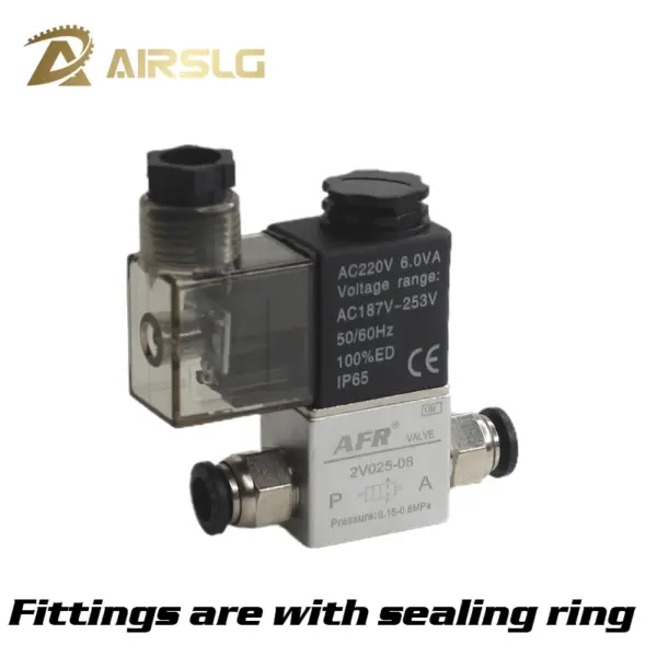 2V025-08 06 Pneumatic Solenoid Valve - 2 Way 2 Position Normally Closed NC 1/4 Port Air Control Valve 12V 24V 110V 220V AC DC