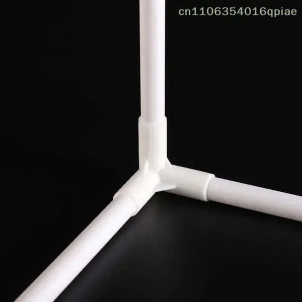 10 Pcs 12mm Plastic White Pipe Connector DIY Shelf Tent Fixed Joint Fitting Tee Four Way Straight Elbow Wardrobe Hook Joint
