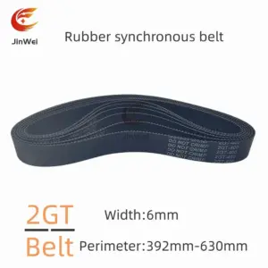 2GT GT2 Width:6mm  High-Quality Rubber Closed-Loop Timing Belt, Belt Circumference 392mm-630mm, Used For 3D Printers