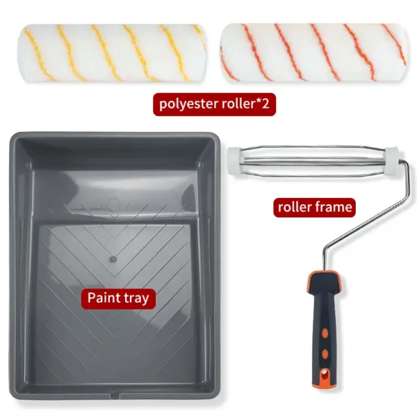 9 Inch Paint Roller Set for Wall Painting DIY Home Office Renovation Kit Includes Roller Frames Covers and Paint Tray Tools