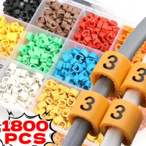 Wire Label Cable Markers Colorful 0 To 9 Number Identification Cable Cable Sleeves Tube for Electrical Cord Fix Marking Tool