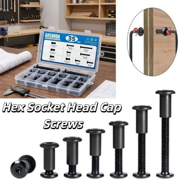M6 Size Hex Socket Head Cap Screws Carbon Steel Assortment Kit Metric Hex Socket Screws Corrosion Resistant Inner Hexagon Bolts