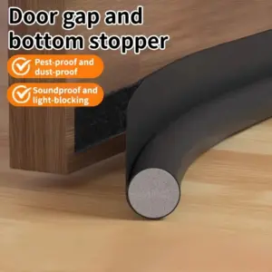 1PC Door Draft Stoppers For Bottom Of Door Adjustable Self-Adhesive Sound-Proof Door Bottom Seal Strip Gap Blocker Foam Weather