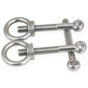 304 Stainless Steel Eyelet Bolts M5 M6 M8 M10 M12 M14 / GB798 Lifting Eye Bolts with Ring Head & Hex Nuts for Marine Rigging