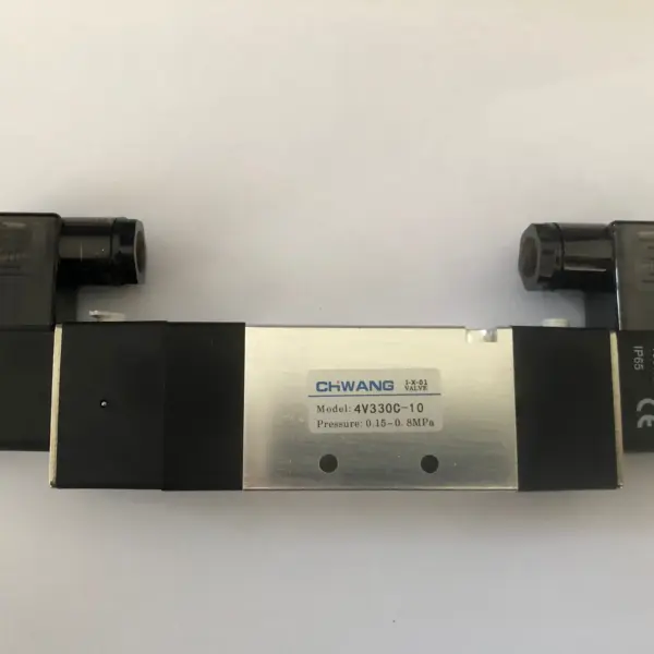 4V330C-10 5Way 3Position Dual Solenoid Pneumatic Air Valve 3/8" BSPT DC12V DC24V AC110V AC220V