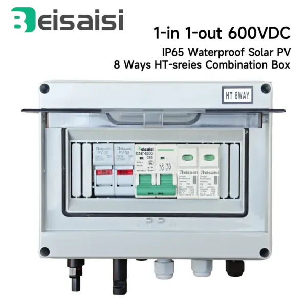 1 input 1 out Solar photovoltaic PV Combiner Box With Lightning Protection DC Fuse MCB SPD IP65 Waterproof Distribution boxes