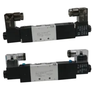 Pneumatic 4V330C-10 4V330E-10 4V430P-15 DC24V Reversing Valve 3 Position 5 Port Air Solenoid Valves Pneumatic Control Valves