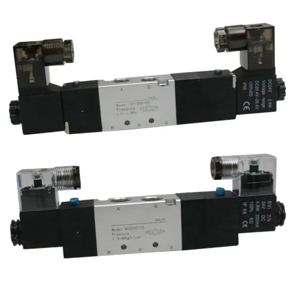 Pneumatic 4V330C-10 4V330E-10 4V430P-15 DC24V Reversing Valve 3 Position 5 Port Air Solenoid Valves Pneumatic Control Valves