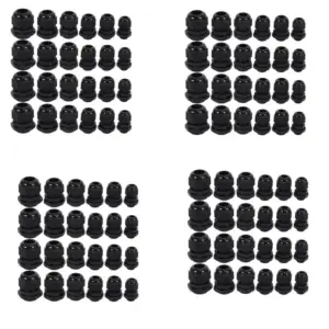 ABKS-96 Pcs Plastic Waterproof Adjustable 3.5 - 13Mm Cable Gland Joints, PG7, PG9, PG11, PG13.5, PG16, Pack Of 24
