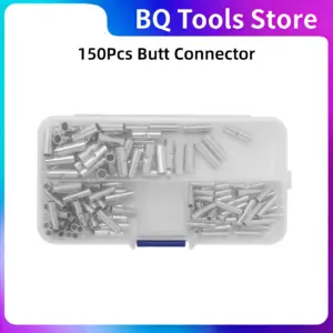 Splice Wire Terminal Kit Bare Non Insulated Butt Connector 150 Piece Bare Non Insulated Butt Connector Splice Wire Terminal Kit