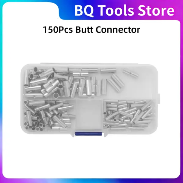 Splice Wire Terminal Kit Bare Non Insulated Butt Connector 150 Piece Bare Non Insulated Butt Connector Splice Wire Terminal Kit