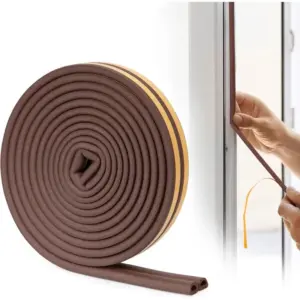 Self Adhesive D Type Door Weather Stripping Foam Seal Strip for Door Frame Window Gaps Anti-Collision Soundproof Weatherstrip