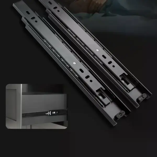 Heavy Duty Drawer Guide Full Extension Ball Bearing Slides Per Pair Buffer And Silent Wardrobe Furniture Hardware Accessories