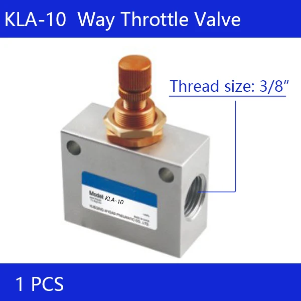 1 PCS KLA-10 3/8" Speed Control One-Way Throttle Pneumatic Flow Valve Silver Tone