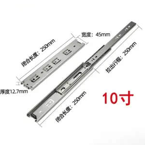 Drawer Rail 10~20Inch Stainless Steel Ball Bearing Slides Drawer Sliding Track 3-Section Full Extension Cabinet Furniture Slides