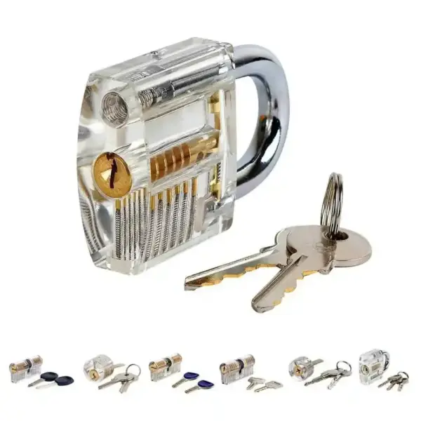 Locksmith Training Tools Acrylic Transparent Locks Padlock Practice Unlocking Tools Visible Lock Pick Professional Sets