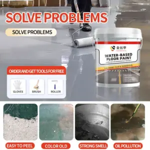 Water-Based Epoxy Floor Coating for Home & Industrial Use, Wear-Resistant Paint for Factory School Concrete Cement