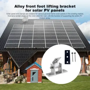 2 Pcs Aluminum Solar Panel Brackets Drill-Free Mount 15-30 Degree Angle Lightweight Mount Bracket Rust Prevention with Tilt Legs