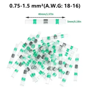 100/1000pcs Green Solder Seal Wire Connectors Waterproof Heat Shrink Butt Connector AWG18-16 Insulated Cable Splice Terminals