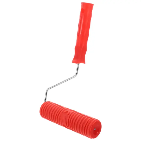 7 Inch Diatomite Mud Roller with Straight Grain Pattern Rubber Sleeve for Textured Wall Coating Decoration Painting Tool