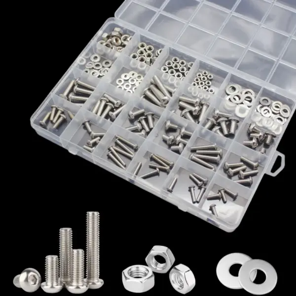 M3 M4 M5 M6 Stianless Steel Allen Screw Nut Washer Bolt Kit Hexagon Button Cup/Countersunk/Round Head Machine Screws Nuts Set