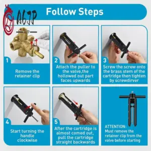 A67P-104421 Filter Puller Tool Formoen 1200, 1222, 1225 Single Handle Filter, Shower Faucet Valve Core Removal Tool