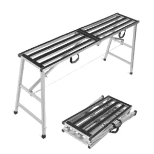 Wholesale Thickened 200*40cm Double Support Folding Telescopic Work Horse Ladder Lift Scaffolding Multi-Function Step Ladder
