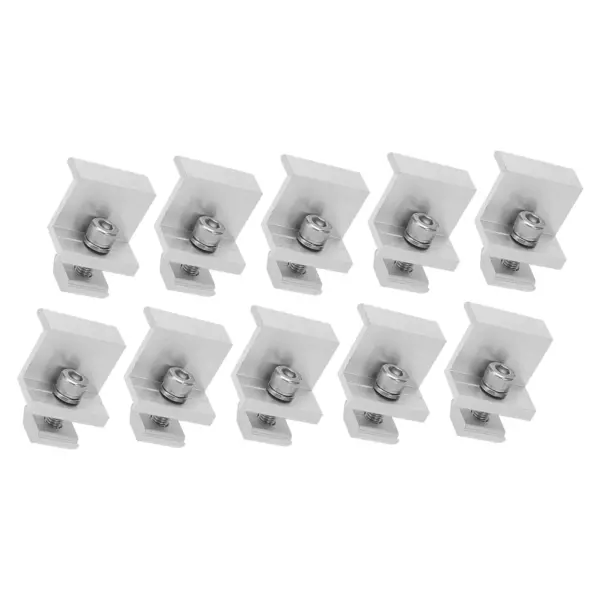 10PCS Solar Mount Z Bracket Aluminum Alloy Pressing Block PV Panel Rail End Grounding Clamps