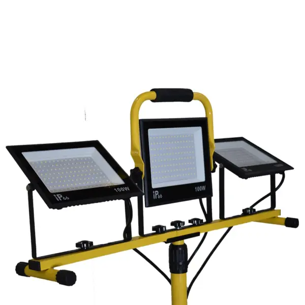 High brightness LED Work Light with Stand - 3 Head Portable flood lights for Job Site Workshop Garage Construction Site Lighting