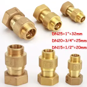 1/2" 3/4" 1" DN15/20/25 BSP Pneumatic Check Valve Connector Hose Tube Air Gas One Way Valve Water Meter/Pump Brass Pipe Fitting