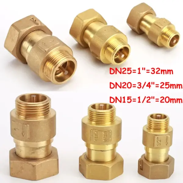 1/2" 3/4" 1" DN15/20/25 BSP Pneumatic Check Valve Connector Hose Tube Air Gas One Way Valve Water Meter/Pump Brass Pipe Fitting