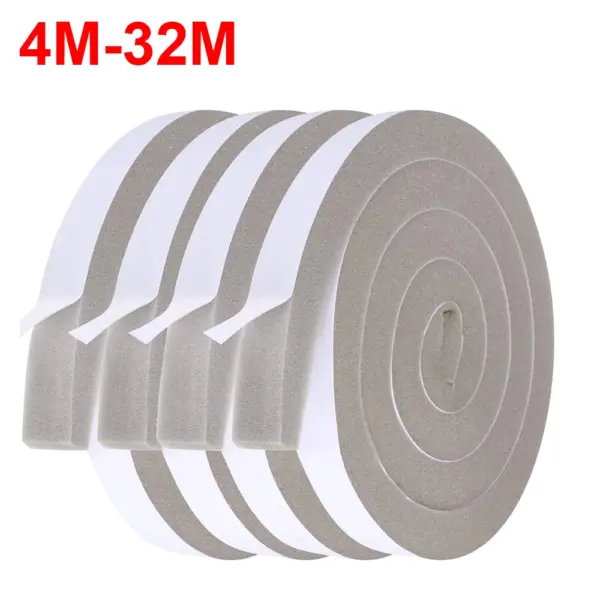 1.5/3cm Width PU Sponge Foam Seal Strip 4m-32m Adhesive Anti Collision Soundproof Tape for Doors Windows Weather Stripping