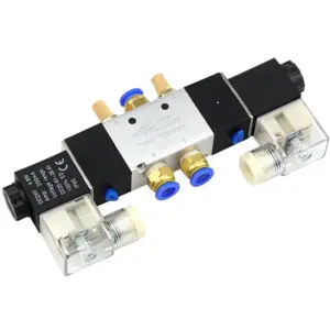 High Quality Solenoid Valve 220V Pneumatic 4V220-08 Air 5 way 2 Position 1/4&quot Coil Alloy Internal DC 12V  DC 24V AC110V