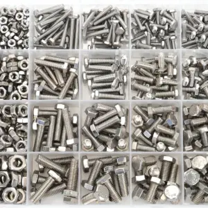 580 stainless steel hex head bolts, with nuts and washers, fully threaded/DIN933/8.8/A2/A4 marine grade, metric coarse thread.